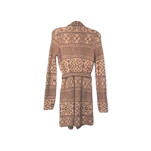 WILLIAM RAST Aztec Design Cardigan Sweater with Belt S NWT - Picture 4 of 7